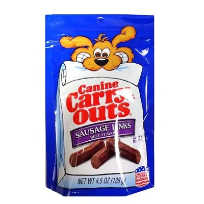 Canine Carry Outs Sausage Links Beef Flavor Dog Treats 4.5 oz Bag