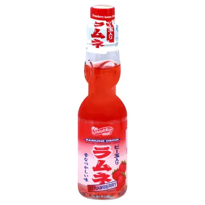 Shirakiku Ramune Strawberry 6.76 oz Bottle
