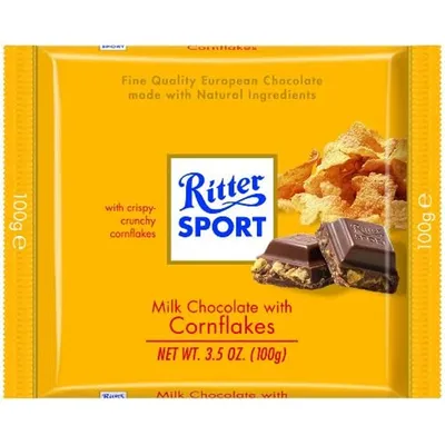 Ritter Sport Chocolate Bar Milk Corn Flakes 100g Count