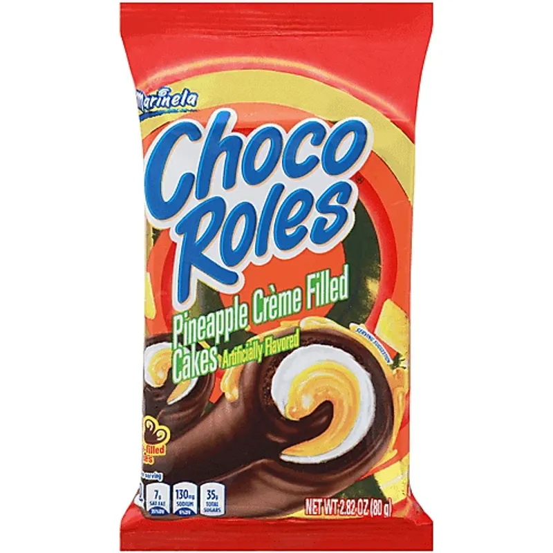 Marinela Choco Roles Pineapple Créme Filled Cakes Box view 1