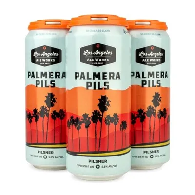 Los Angeles Ale Works Palmera Pils 4 Pack 16 oz Cans