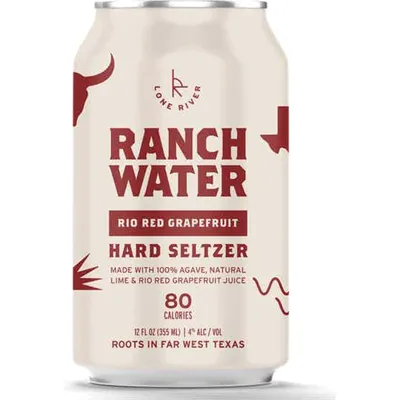 Lone River Rio Red Grapefruit Ranch Water 6x 12oz Cans