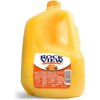 Rock View Orange Juice 1Gallon Plastic Bottle