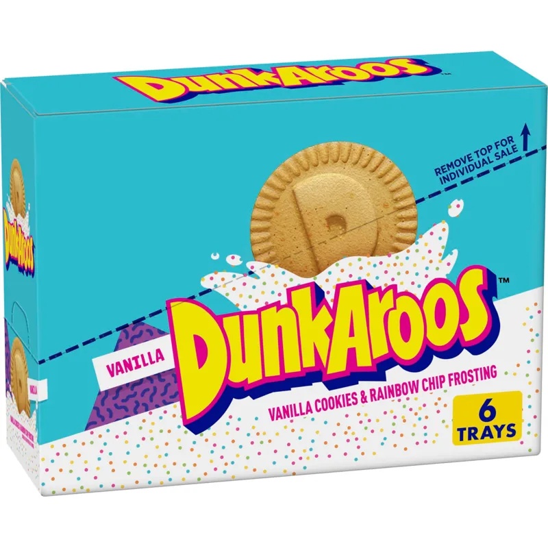 Dunkaroos Vanilla Cookies with Vanilla Frosting and Rainbow Sprinkles view 1