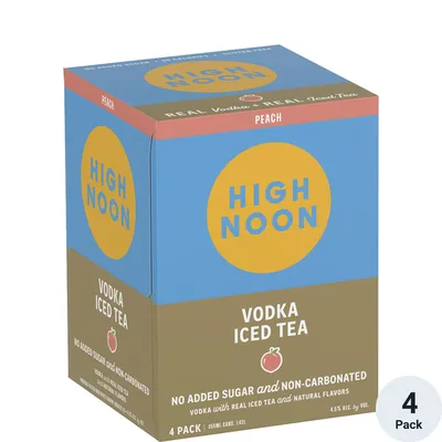 High Noon Peach Vodka Iced Tea 4pk 12 oz cans