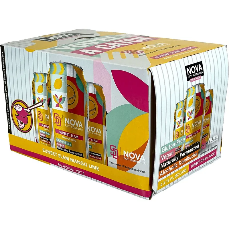 Nova Kombucha Sunset Slam Mango Lime view 1