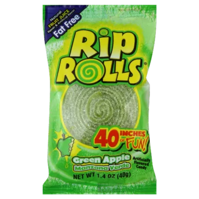 Rip Rolls Green Apple 1.4oz Bag