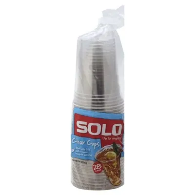 Solo Clear Disposable Plastic Cups 28 count 18 oz