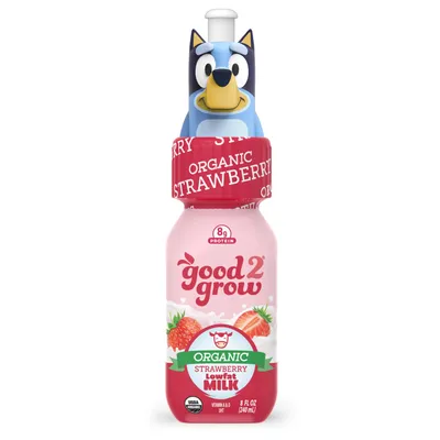 Good2Grow Organic Strawberry Lowfat Milk 8 oz Bottle
