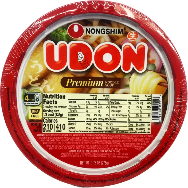 Nongshim Fresh Udon Premium Noodle Soup Bowl view 1