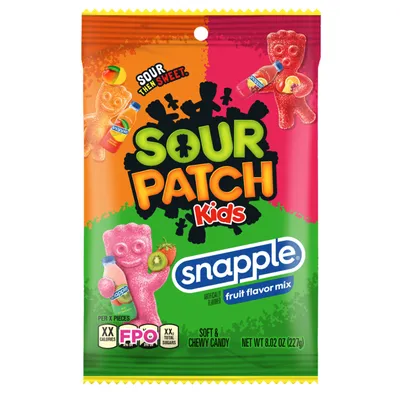 Sour Patch Kids Snapple Fruit Flavor Mix 8.02 oz Bag