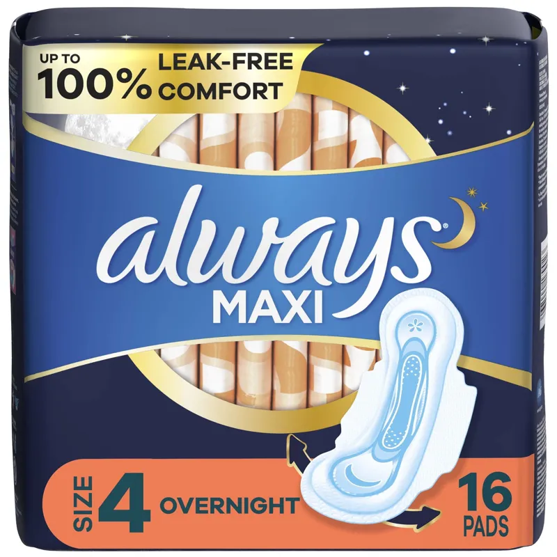 Always Maxi Pads Overnight with Wings view 1