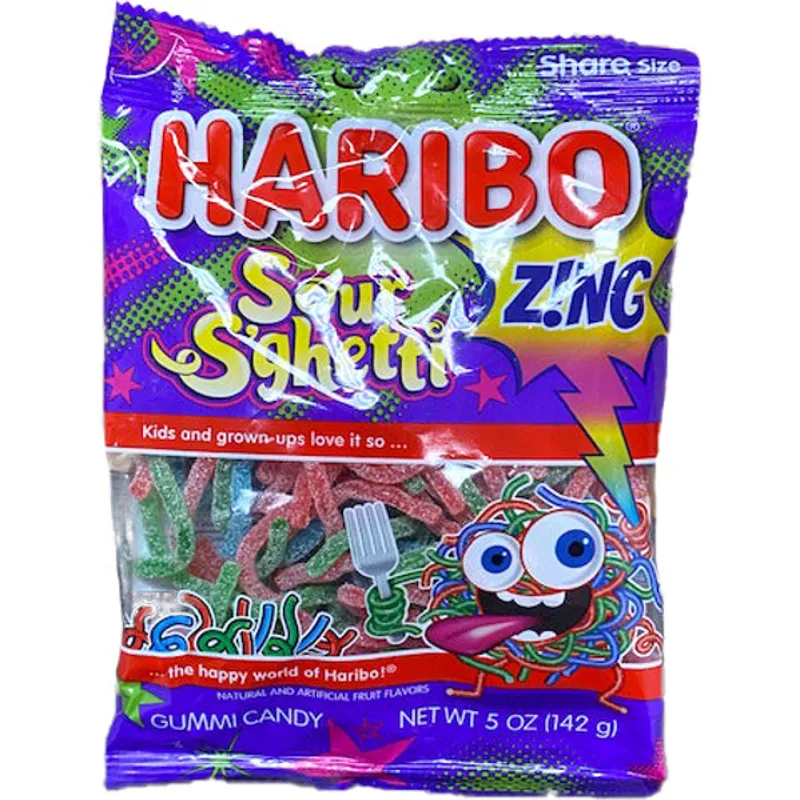 Haribo Sour Sghetti Gummy Candy view 1