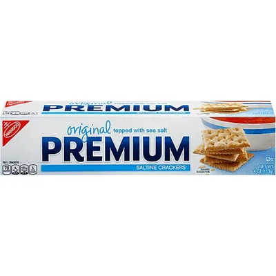 Nabisco Premium Saltine Crackers Original - topped with Sea Salt 4 oz Box