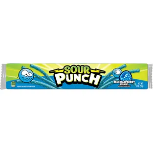 Sour Punch Blue Raspberry Candy Straws