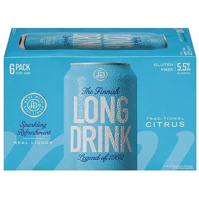 The Finnish Long Drink Traditional Citrus 6 Pack 12 oz Cans