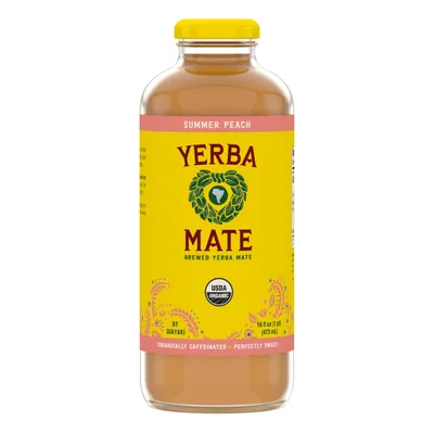 Guayaki Organic Yerba Mate Summer Peach 16 oz Bottle