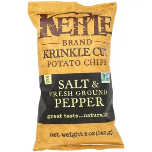 Kettle Potato Chips Krinkle Cut Salt & Fresh Ground Pepper