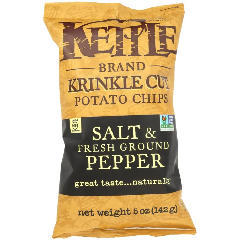Kettle Potato Chips Krinkle Cut Salt & Fresh Ground Pepper view 1