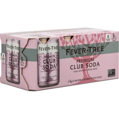 Fever Tree Premium Club Soda 8 pack 5.07 oz Cans