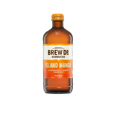 Brew Dr. Organic Island Mango Kombucha 14oz Bottle