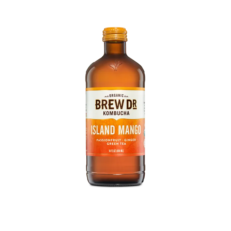 Brew Dr. Organic Island Mango Kombucha view 1
