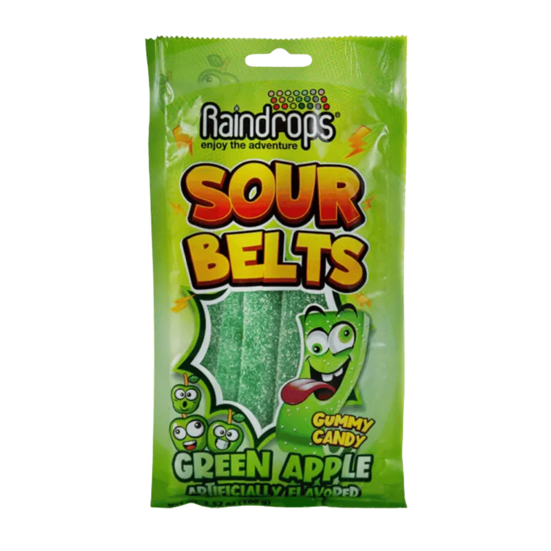 Raindrops Raspberry Sour Belts view 1