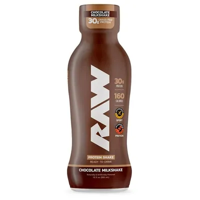 RAW Nutrition Chocolate Milkshake Protein Shake 12 oz Bottle