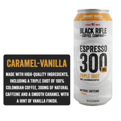 Black Rifle Coffee Company Caramel Vanilla Triple Shot Espresso 15 oz Can