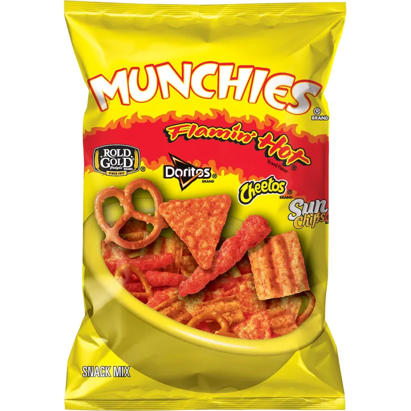 Munchies Flamin Hot Snack Mix Assorted Doritos Cheetos Sun Chips Rold Gold view 1