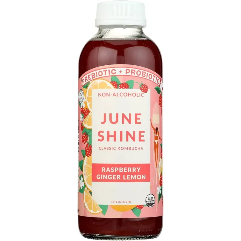Juneshine Raspberry Ginger Lemon Kombucha view 1