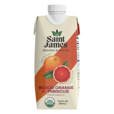 Saint James Organic Blood Orange & Hibiscus Black Tea 16.9 oz Bottle