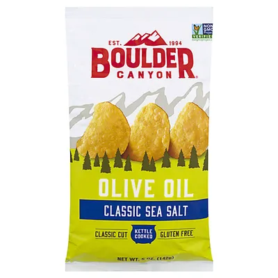 Boulder Canyon Olive Oil Classic Sea Salt Kettle Chips 6.5 oz Bag