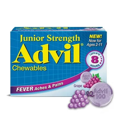 Advil Junior Strength Chewable Tablets Grape Flavor 24 Tablets
