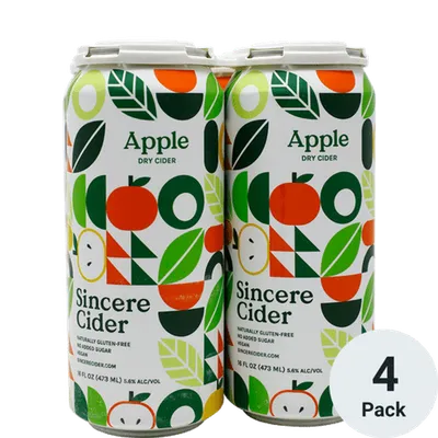 Sincere Cider Sincere Apple Cider 16oz 4 Pack 16oz Cans