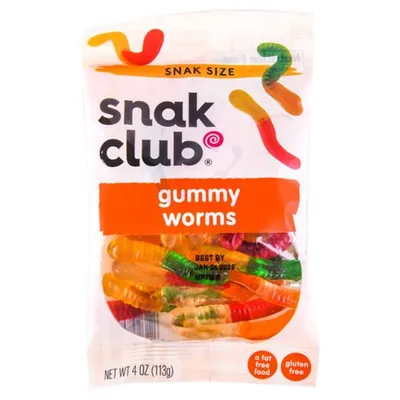 Snak Club Gummy Worms 4 oz Bag