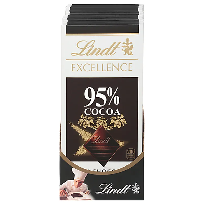Lindt Excellence 95% Cocoa Dark Chocolate view 1