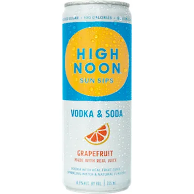 High Noon Sun Sips Vodka & Soda Grapefruit 355mL Aluminium Can