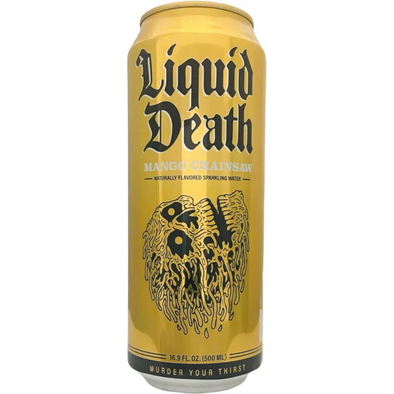 Liquid Death Mango Chainsaw view 1