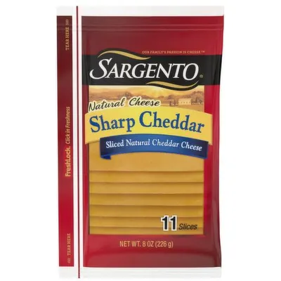 Sargento Sliced Sharp Natural Cheddar Cheese 0.02oz Count