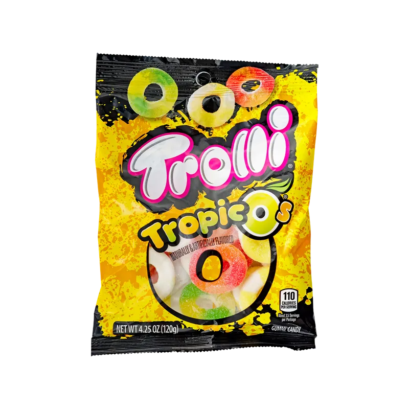 Trolli Tropic O's Gummies Coconut-Pineapple Strawberry-Banana view 1