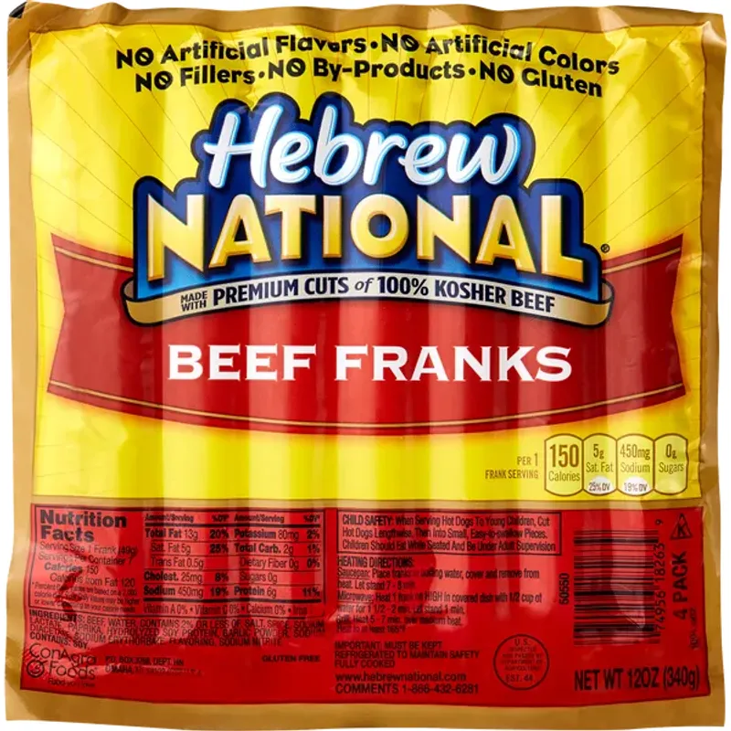 Hebrew National Kosher Beef Franks view 1