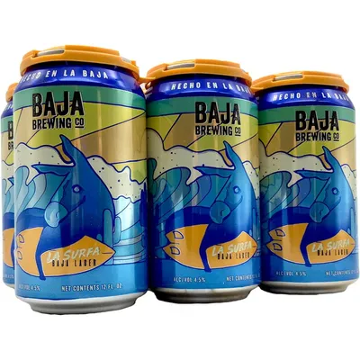 Baja Brewing La Surfa Lager 6 Pack 12oz Cans