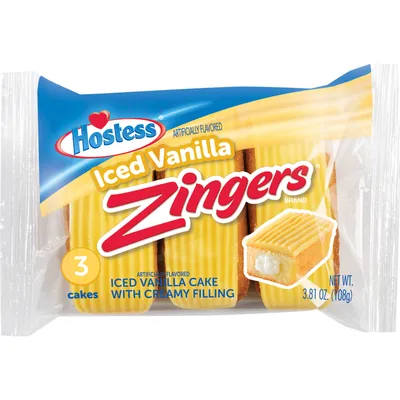 Hostess Zingers Vanilla Cakes 3oz Bag