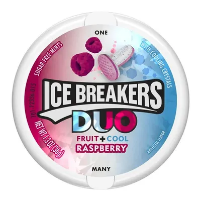 ICE BREAKERS DUO Raspberry Sugar Free Mints 1.3 oz