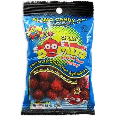 Alamo Candy Chewy Sweet & Sour Cherry Bombs 2.5oz