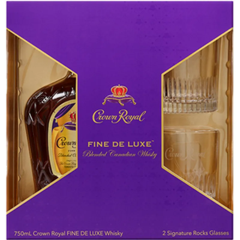 Crown Royal Fine De Luxe Blended Canadian Whisky Gift Set view 1