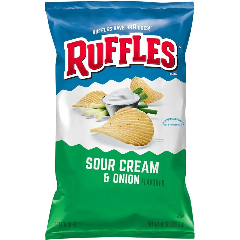 Ruffles Sour Cream & Onion Ridged Potato Chips view 1