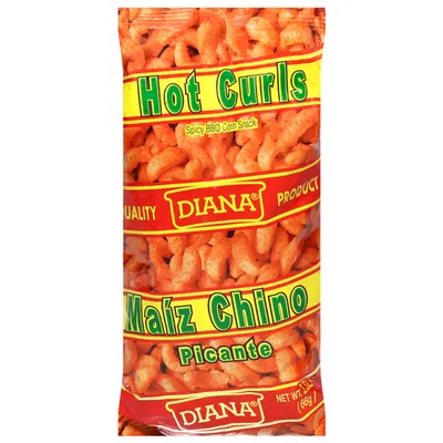 Diana Hot Curls Maiz Chino Spicy BBQ Corn Snack 2.54 oz Bag