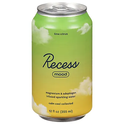 Recess Mood Lime Citrus Sparkling Water 12 oz can